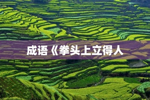 成语《拳头上立得人，胳膊上走得马》的意思