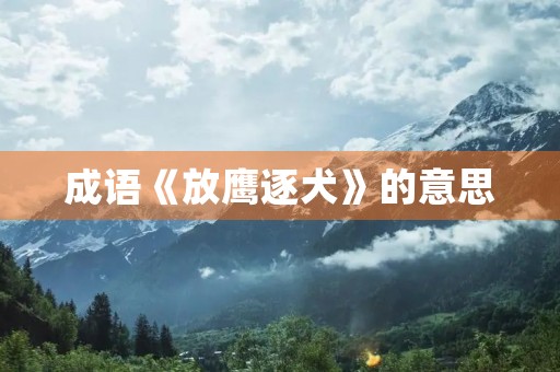成语《放鹰逐犬》的意思