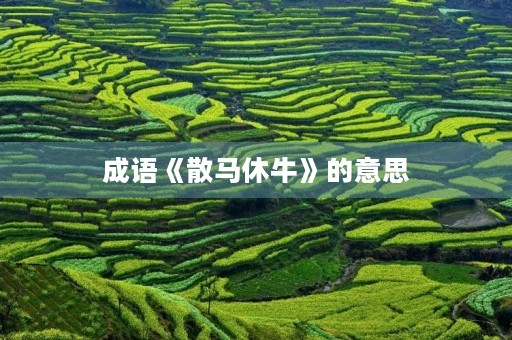 成语《散马休牛》的意思