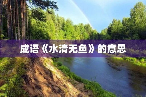 成语《水清无鱼》的意思 成语《水清无鱼》的意思