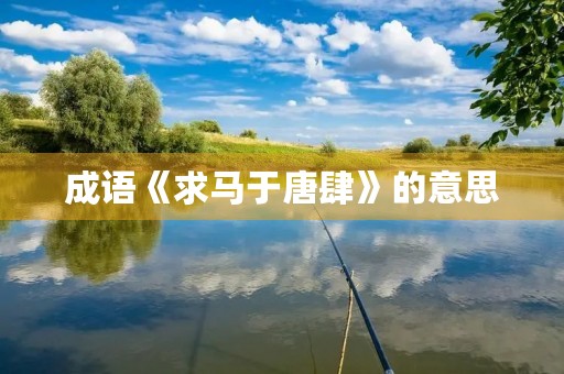 成语《求马于唐肆》的意思