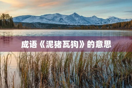 成语《泥猪瓦狗》的意思 成语《泥猪瓦狗》的意思