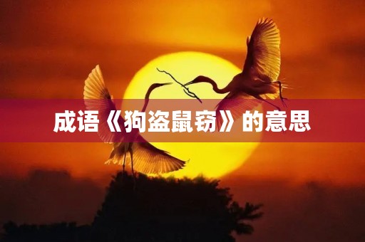 成语《狗盗鼠窃》的意思 成语《狗盗鼠窃》的意思