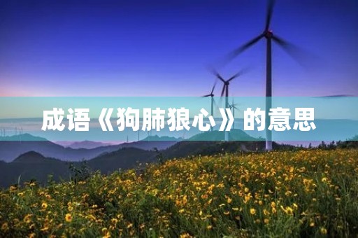 成语《狗肺狼心》的意思