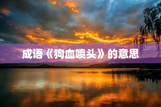 成语《狗血喷头》的意思 成语《狗血喷头》的意思