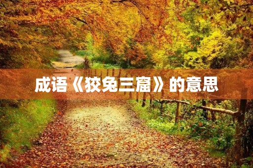 成语《狡兔三窟》的意思 成语《狡兔三窟》的意思