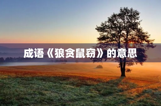 成语《狼贪鼠窃》的意思 成语《狼贪鼠窃》的意思