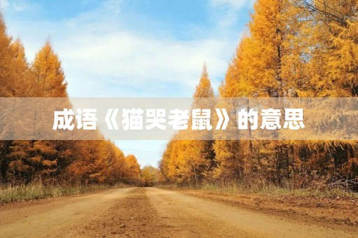 成语《猫哭老鼠》的意思 成语《猫哭老鼠》的意思