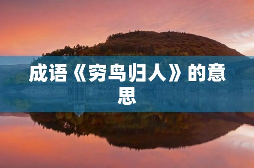 成语《穷鸟归人》的意思 成语《穷鸟归人》的意思