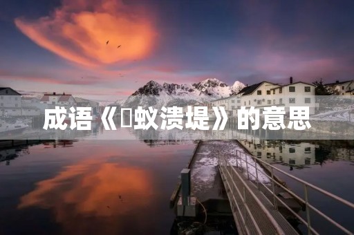 成语《羣蚁溃堤》的意思