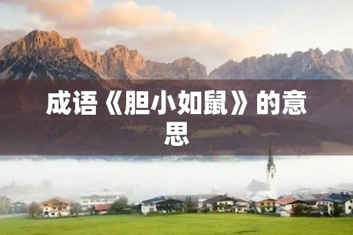 成语《胆小如鼠》的意思 成语《胆小如鼠》的意思