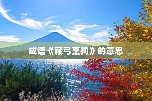成语《藏弓烹狗》的意思
