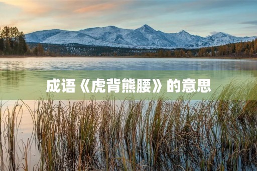 成语《虎背熊腰》的意思