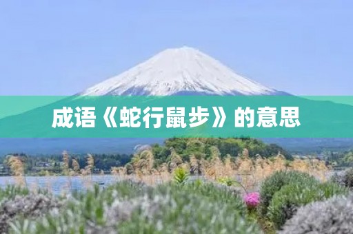 成语《蛇行鼠步》的意思