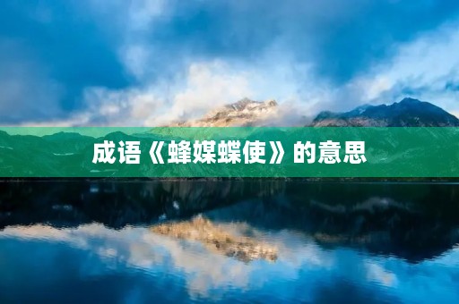 成语《蜂媒蝶使》的意思