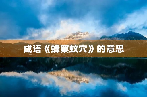 成语《蜂窠蚁穴》的意思 成语《蜂窠蚁穴》的意思