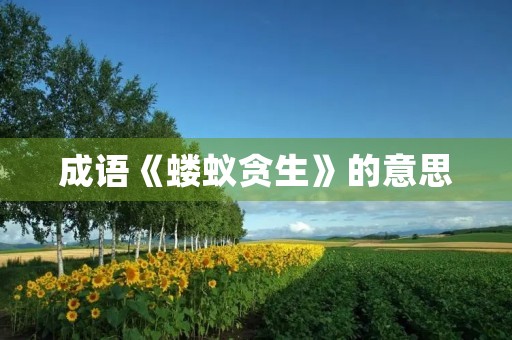 成语《蝼蚁贪生》的意思 成语《蝼蚁贪生》的意思