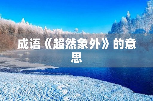 成语《超然象外》的意思