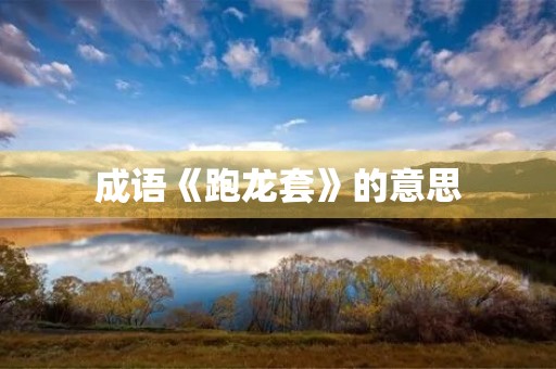 成语《跑龙套》的意思