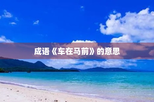 成语《车在马前》的意思