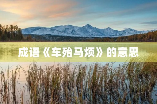 成语《车殆马烦》的意思 成语《车殆马烦》的意思