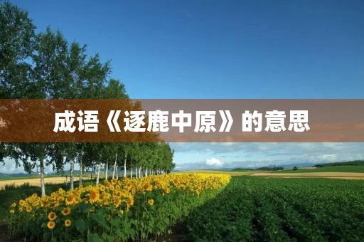 成语《逐鹿中原》的意思 成语《逐鹿中原》的意思