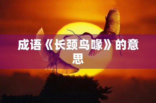 成语《长颈鸟喙》的意思 成语《长颈鸟喙》的意思