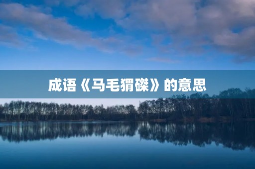 成语《马毛猬磔》的意思 成语《马毛猬磔》的意思