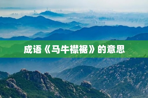 成语《马牛襟裾》的意思