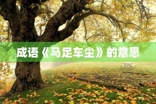 成语《马足车尘》的意思