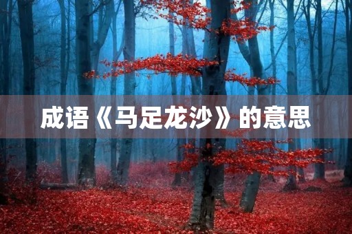 成语《马足龙沙》的意思