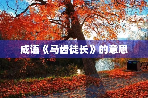 成语《马齿徒长》的意思 成语《马齿徒长》的意思