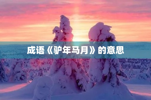 成语《驴年马月》的意思 成语《驴年马月》的意思