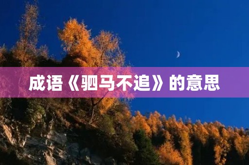 成语《驷马不追》的意思 成语《驷马不追》的意思