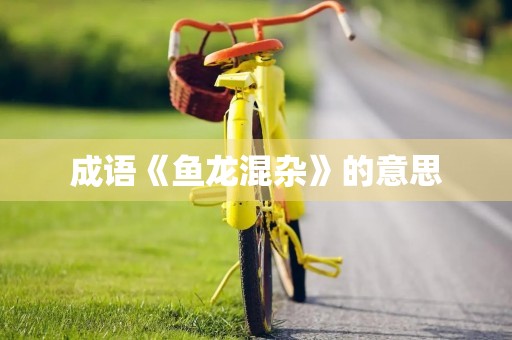 成语《鱼龙混杂》的意思 成语《鱼龙混杂》的意思