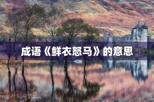 成语《鲜衣怒马》的意思