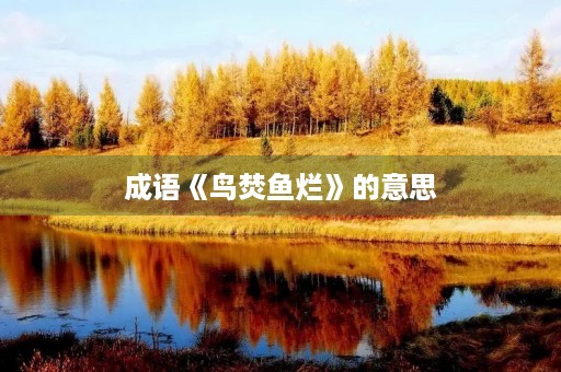 成语《鸟焚鱼烂》的意思