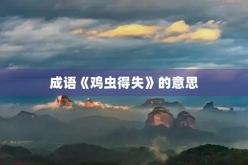 成语《鸡虫得失》的意思 成语《鸡虫得失》的意思