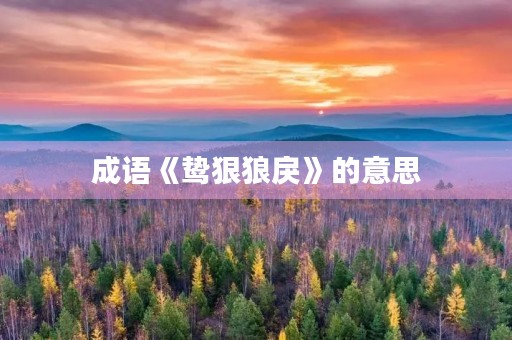 成语《鸷狠狼戾》的意思 成语《鸷狠狼戾》的意思