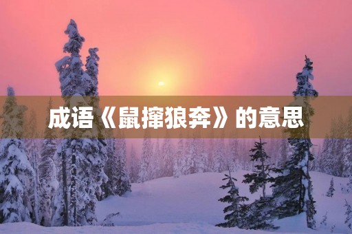 成语《鼠撺狼奔》的意思 成语《鼠撺狼奔》的意思