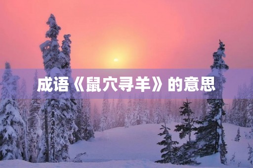 成语《鼠穴寻羊》的意思