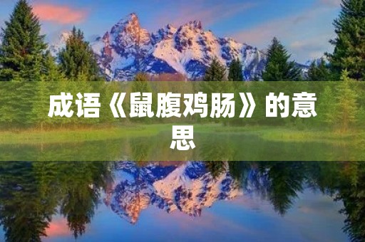 成语《鼠腹鸡肠》的意思