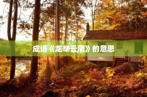 成语《龙举云属》的意思