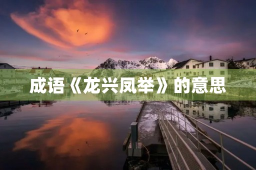 成语《龙兴凤举》的意思