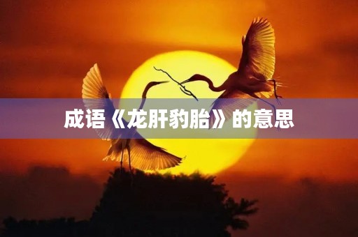 成语《龙肝豹胎》的意思