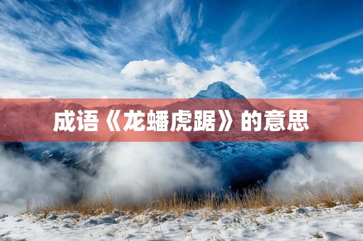 成语《龙蟠虎踞》的意思