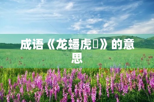 成语《龙蟠虎遶》的意思