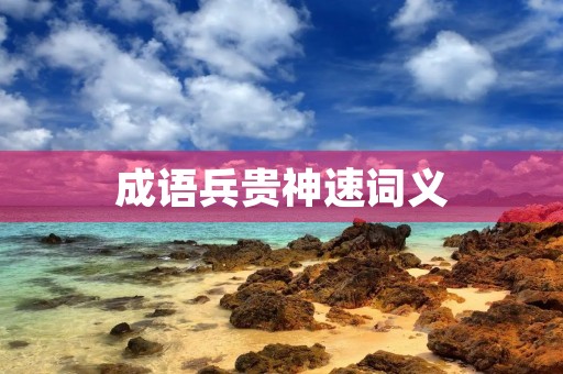 成语兵贵神速词义