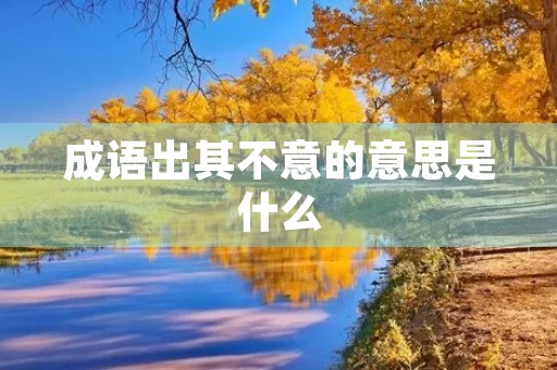 成语出其不意的意思是什么