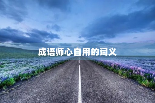 成语师心自用的词义 成语师心自用的词义